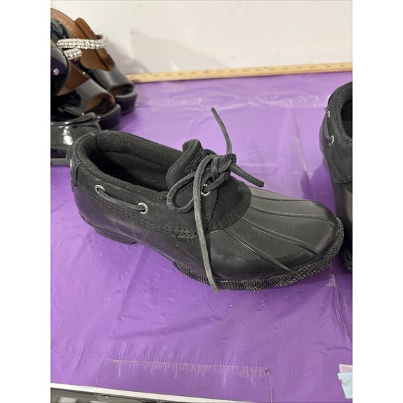 Sperry Top-Sider Women’s Size 5.5 Waterproof BlackRubber Duck Boots Shoe Slip On - Picture 2 of 12